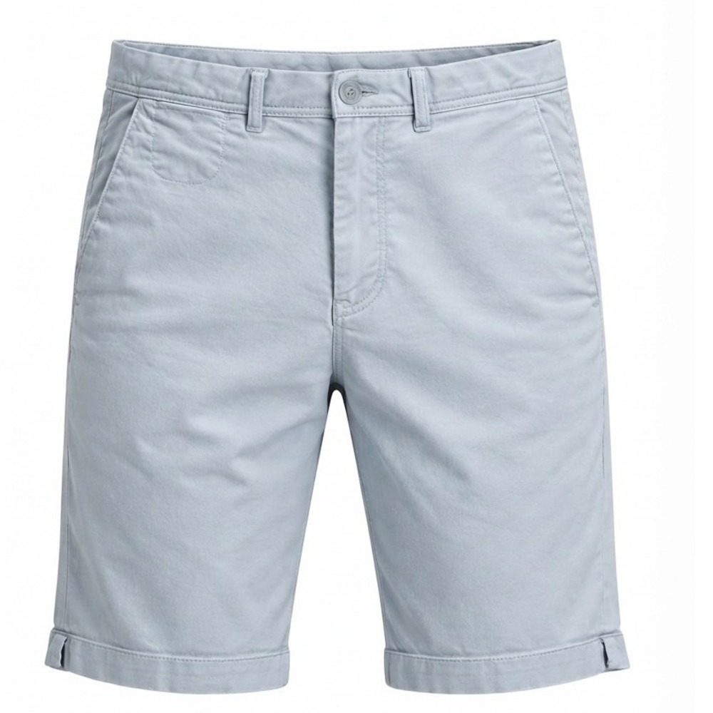 Mango Man Chino Shorts Mens 30 Light Blue Cotton Stretch Casual Summer 63027004